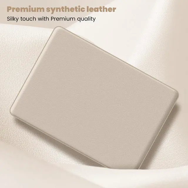 Alt view image 2 of 5 - Batianda Premium PU Leather Case for New M4 MacBook Pro 16 inch 2024 2023 2021 M3 M2 M1 Pro/Max Chip Business Elegant Protective Cover with Foldable Stand, Full Protection with Anti-Slip Pads, Khaki