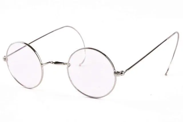 Alt view image 2 of 5 - Agstum Blue Light Blocking Reading Glasses, Small Round Wire Rim Readers for Computer Use Anti-Glare Cut UV400 (Silver / 39mm Size, 2.00 x)