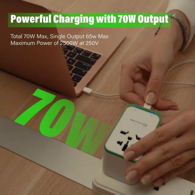 Alt view image 5 of 5 - GlocalMe G4 Pro 4G LTE Mobile Hotspot Device and RoamPlug Universal Travel Adapter with 4G WiFi Mobile Hotspot, All-in-One International Power Plug Adaptor, 4 USB Ports and Max 70W Output for US EU UK