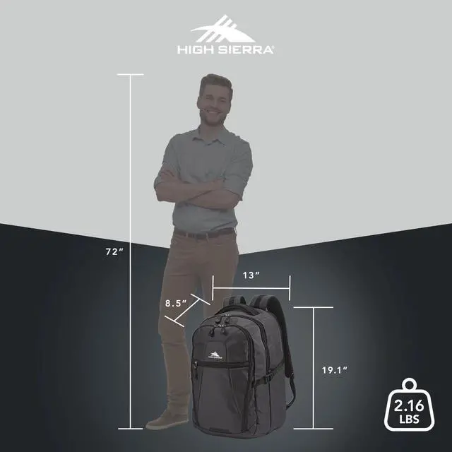 Alt view image 2 of 5 - High Sierra Travel Bag, Mercury Black, Backpack