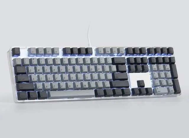 Alt view image 4 of 5 - Qisan PBT Keycaps 108 Key Cherry Profile Keycap Set Dye-subbed for 61/87/104/108 MX Switches Mechanical Gaming Keyboard (Grey Combo)