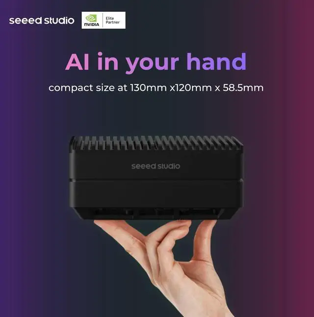 Alt view image 5 of 5 - Seeed studio NVIDIA Jetson Nano Edge AI Device - reComputer J1010 Kit, Aluminium Case, Pre-Installed Jetpack System. Mini PC with 0.5 TFLOPs (FP16), Power Supply NOT Included