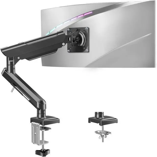 Main image of Single Monitor Mount for 13-32 inch Screen, Gas Spring Arm, Gaming & Home Office Use, VESA 75x75mm & 100x100mm, Freelift Pro Black