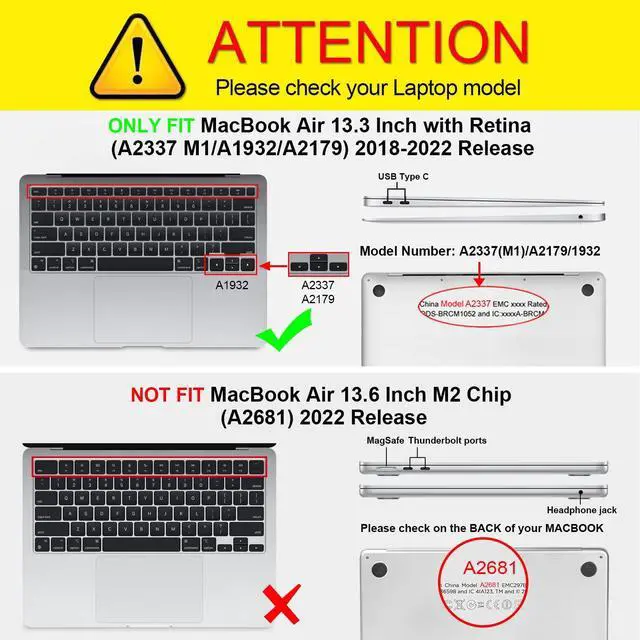 Alt view image 2 of 5 - Fintie Case for MacBook Air 13 Inch A2337 (M1) / A2179 / A1932 (2018-2021 2022 Release) - Heavy Duty Hard Shell Cover with TPU Bumper for MacBook Air 13 Retina Display with Touch ID, Blue