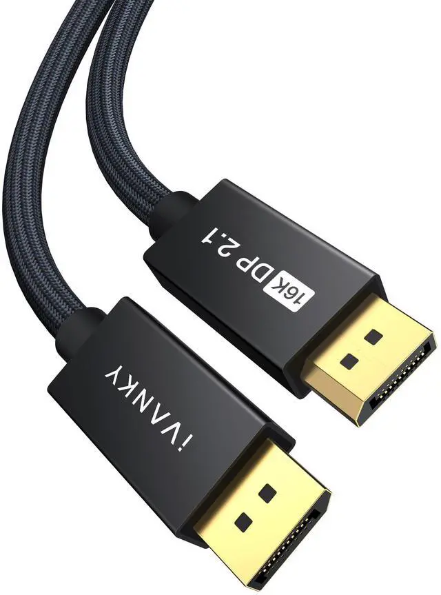 Main image of IVANKY 16K Displayport Cable 10ft, Long DP 2.1 Cable [16K@60Hz, 8K@120Hz, 4K@240Hz/165H, 2K@360], Display Port 2.1 Cable Support HDR10, HDCP 2.2, DSC 1.2a for 3090 Graphics/Gaming Monitor/TV, 10FT