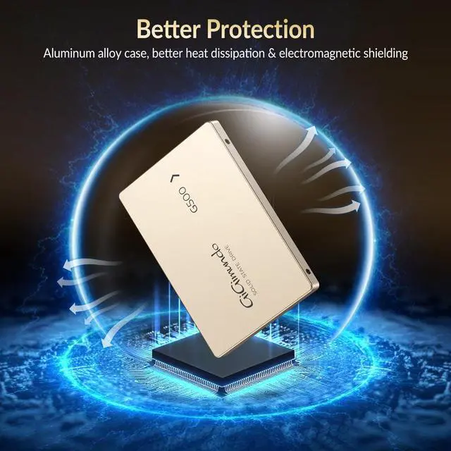 Alt view image 5 of 5 - GiGimundo G500 2.5" SATA Solid State Drive 2TB  High-Speed SSD, Durable Lightweight Aluminum, Data Storage Solution for Laptops, Desktops, 2.5 SATA Enclosures - Rose Gold