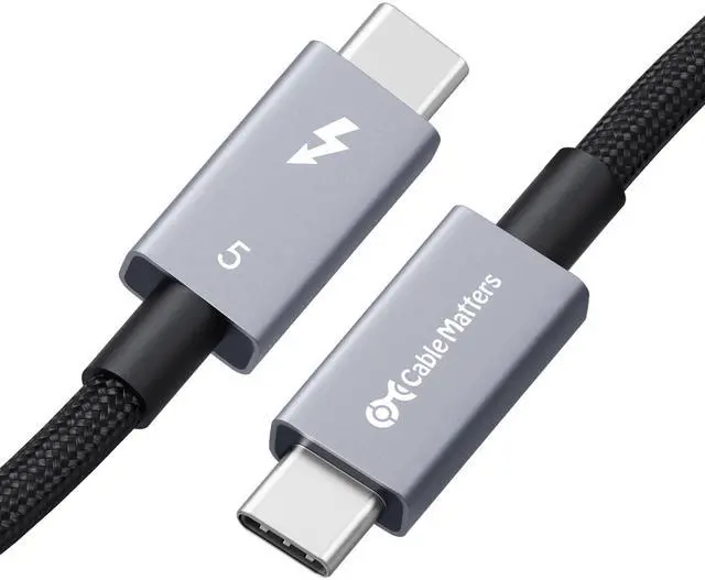 Main image of Cable Matters [Intel Certified] 80Gbps Premium Braided Thunderbolt 5 Cable with up to 120Gbps Bandwidth Boost and 240W Charging in Black - 1m / 3.3ft, Compatible with Thunderbolt 4/3, USB4, and USB-C