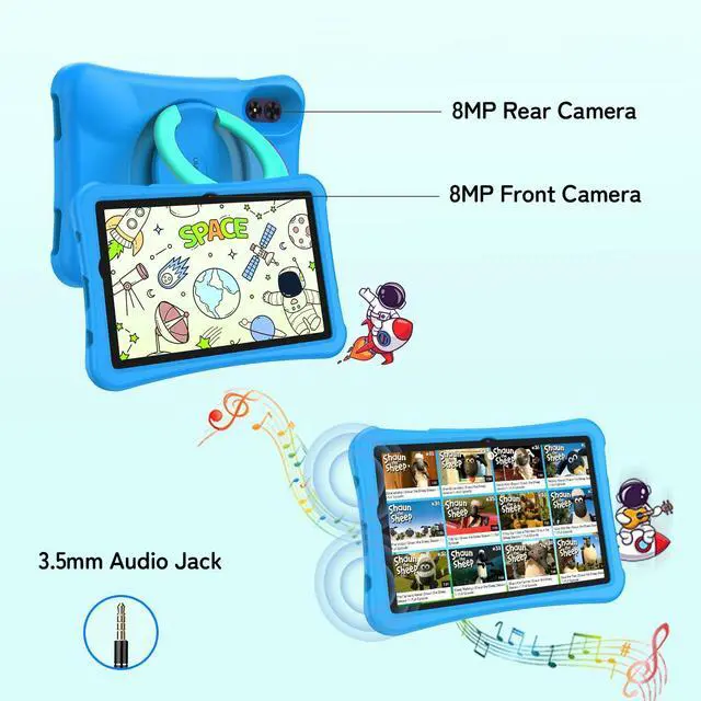 Alt view image 5 of 5 - UMIDIGI Kids Tablet Android 13 Tablet,10.1 inch Tablet for Kids, G2 Tab Kids, 8(4+4) GB RAM 64GB ROM Up to 1TB, Children's Tablet with Parental Control, Bluetooth 5.0, WiFi 6 (Blue)