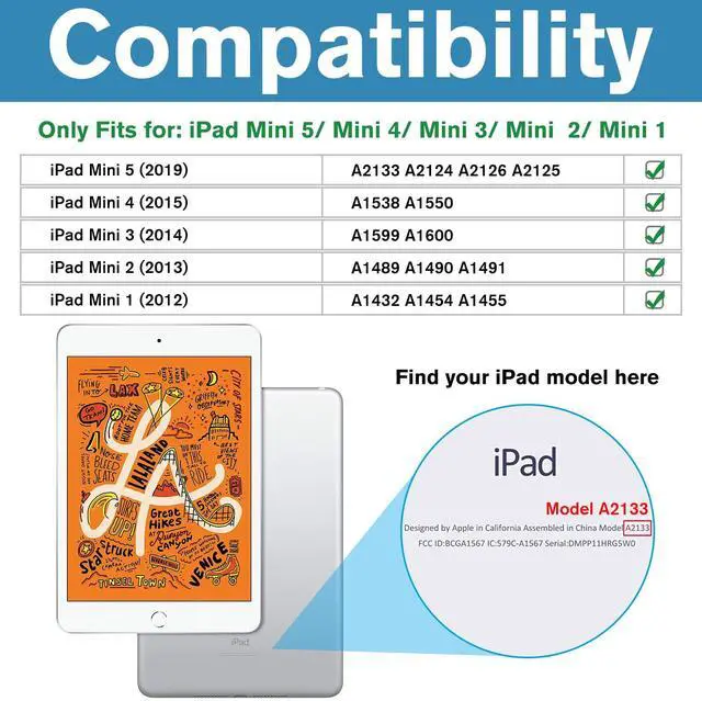 Alt view image 2 of 5 - ProCase iPad Mini Case for iPad Mini 5 2019/ Mini 4, Mini 1 2 3 -Teal Bundle with iPad Mini 1 2 3 Screen Protectors, Tempered Glass Screen Film Guard Screen Protector