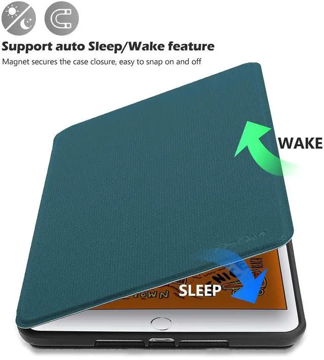 Alt view image 4 of 5 - ProCase iPad Mini Case for iPad Mini 5 2019/ Mini 4, Mini 1 2 3 -Teal Bundle with iPad Mini 1 2 3 Screen Protectors, Tempered Glass Screen Film Guard Screen Protector