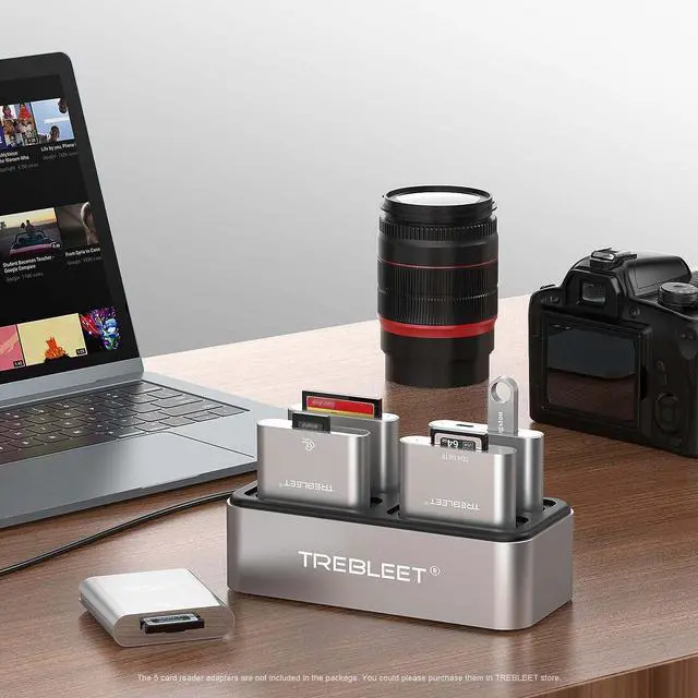 Alt view image 2 of 5 - TREBLEET Workflow Station, Professional Card Reader HUB DIY Edition, Modular 4-Bay Reader Docking Station, USB3.2 Gen1 10Gbps