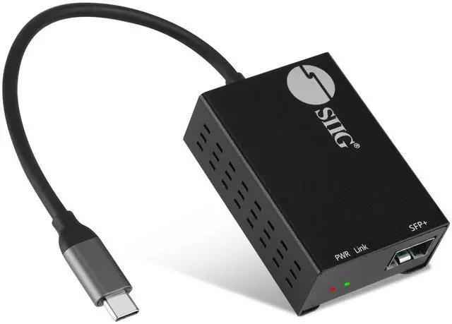 Main image of SIIG USB-C to SFP Fiber Gigabit Ethernet Adapter, 1 Gbps, Power Saving Mode IEEE 802.3az, Secure Network Connectivity, Heat Dissipation, Windows and Mac - TAA Compliant (JU-NE0D11-S1)