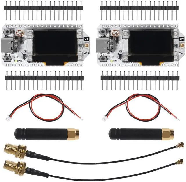 Main image of ACEIRMC 2pcs 915MHz ESP32 LoRa 0.96 OLED Development Board V3 SX1262 Type-C with LoRa Antenna for Arduino NodeMCU IoT
