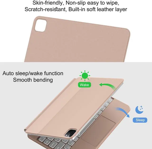 Alt view image 4 of 4 - Magic Keyboard Case for iPad Air 11-inch M2 2024, iPad Pro 11 4th/3rd/2nd/1st Gen, Magnetic Keyboard Case with Multi-Touch Trackpad, Floating Stand, White Backlit Keyboard for iPad Air 5th/4th Gen