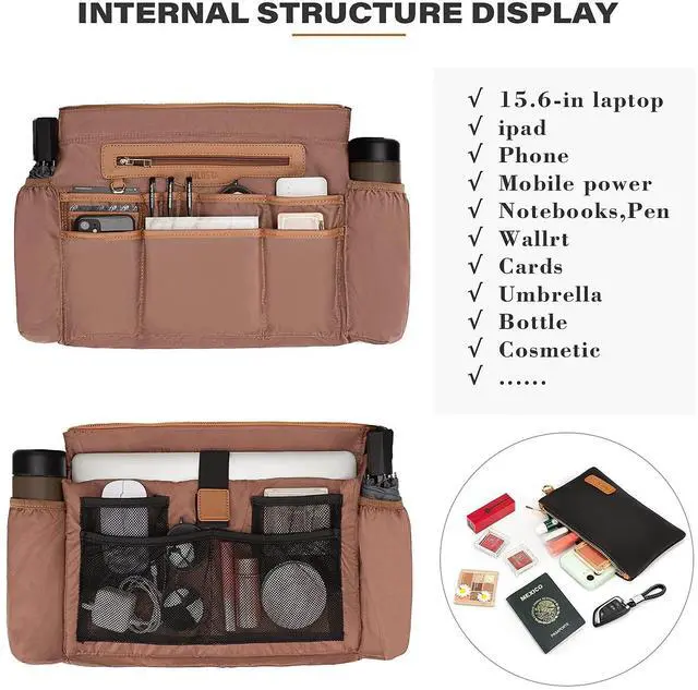 Alt view image 3 of 5 - Laptop Tote Bag for Women Large Capacity Work Bags for Women Water-Resistant Womens Briefcase Teacher Bag Computer Bag Fits 15.6 inch Laptop