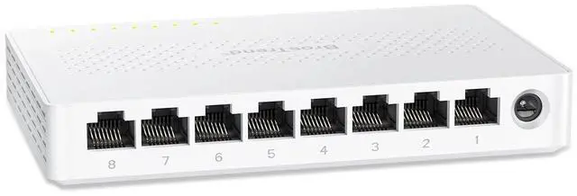 Main image of BrosTrend 2.5Gb Switch, 8 Port Network Switch 2.5 Gigabit, Unmanaged Ethernet Switch for Game Console, NAS, PC, Computer Networking Switch Plug & Play Fanless, Desktop Wall Mount, Lifetime Protection