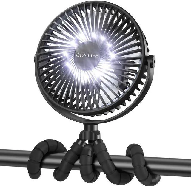 Main image of Camping Fan with LED Lantern-10000mAh Rechargeable Battery Operated Fan, 47H Run Time Max,3 Speeds,3 Timer,7 Inch Portable Clip on Fan for Stroller Treadmill Tent RV Outdoor Emergency Outage Hurricane