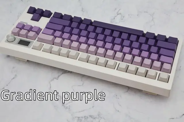 Alt view image 2 of 5 - Cmokifuly Side Printed Keycaps 136 Keys Shine-Through OEM Profile PBT Keycap Set for South-Facing Mechanical Keyboard,Side Print Gradient Color Keycaps (Gradient Purple)