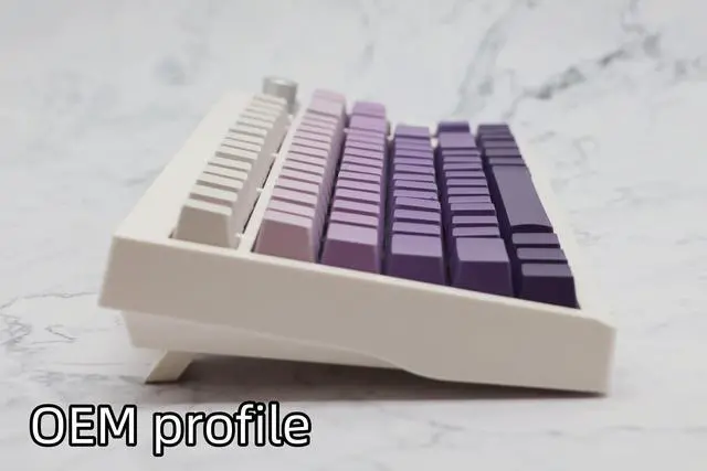 Alt view image 3 of 5 - Cmokifuly Side Printed Keycaps 136 Keys Shine-Through OEM Profile PBT Keycap Set for South-Facing Mechanical Keyboard,Side Print Gradient Color Keycaps (Gradient Purple)
