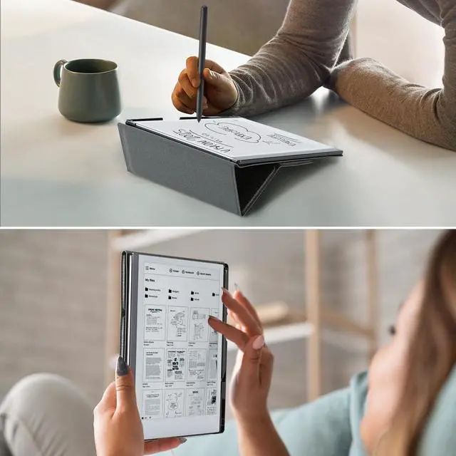 Alt view image 4 of 5 - CoBak Case for Remarkable 2 - Pen Holder & Foldable Stand - Orange