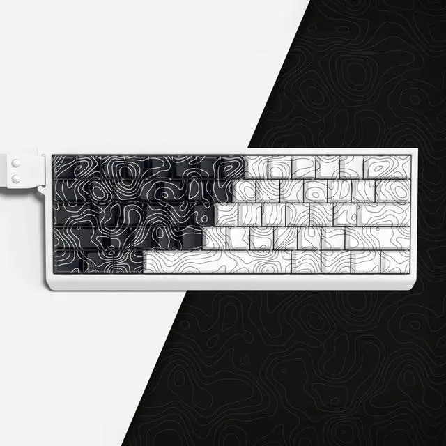 Alt view image 2 of 5 - dagaladoo Topographic PBT | Shine Through | Double Shot | Side Print keycaps Cherry Profile keycaps Bundle with XXL Topograph Mouse pad(35.4" x 15.7" in)