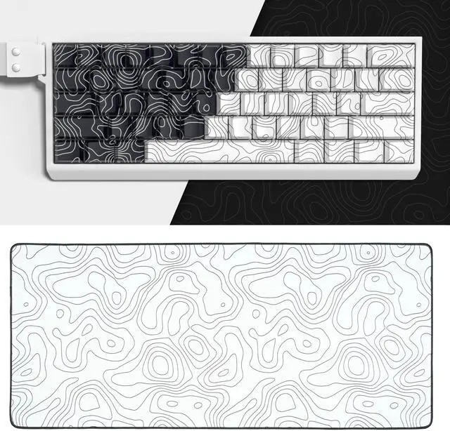 Main image of dagaladoo Topographic PBT | Shine Through | Double Shot | Side Print keycaps Cherry Profile keycaps Bundle with XXL Topograph Mouse pad(35.4" x 15.7" in)