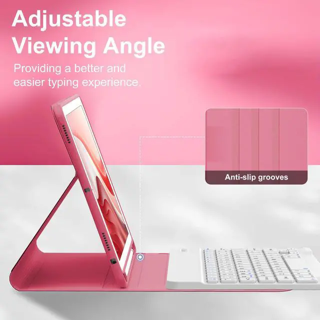Alt view image 4 of 5 - D DINGRICH iPad Case 10.2 inch with Keyboard 2021, Slim Smart Case for iPad Air 3rd Gen/iPad Pro 10.5" - Built-in Pencil Holder - Rechargeable Bluetooth Keyboard - iPad Keyboard Case 9th/8th/7th Gen