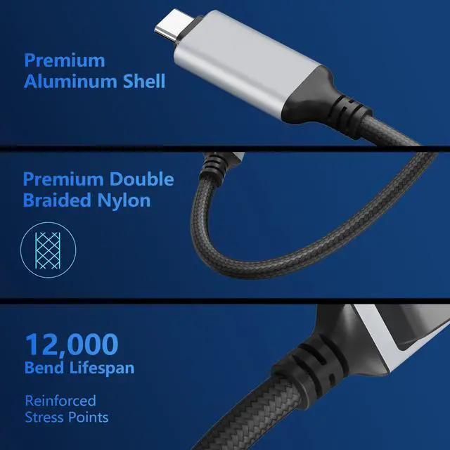 Alt view image 4 of 5 - Dacrown USB C to Ethernet Cable 10 FT & Cat 8 Ethernet Cable 50 ft