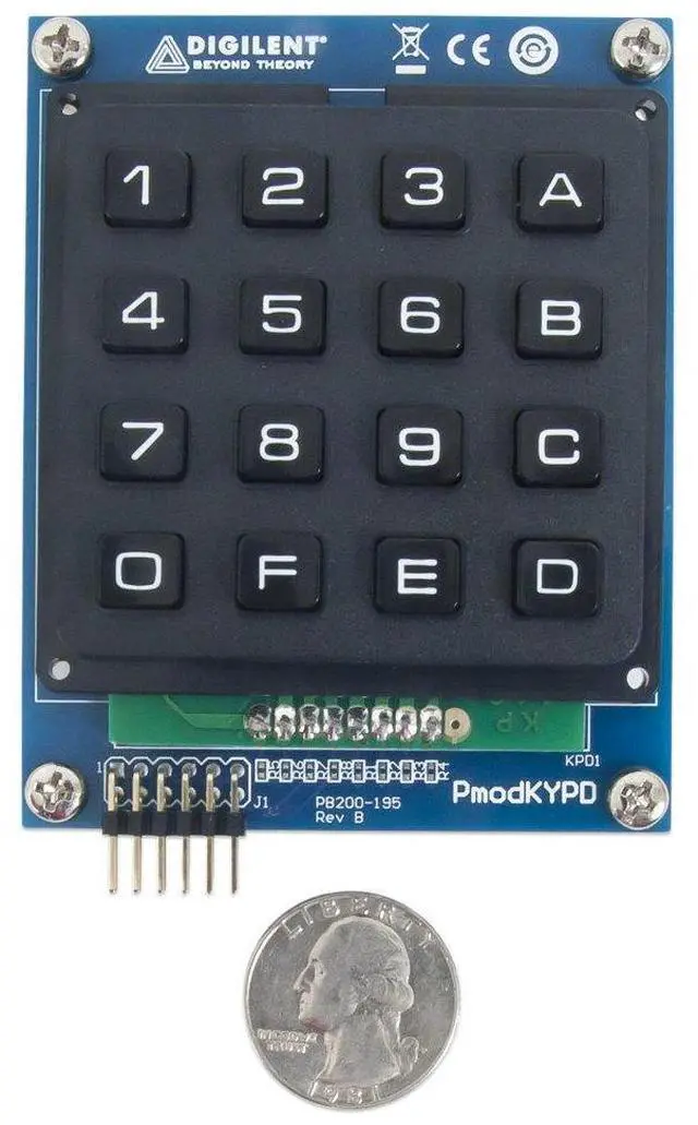 Alt view image 3 of 3 - Digilent Pmod KYPD: 16-Key Keyboard