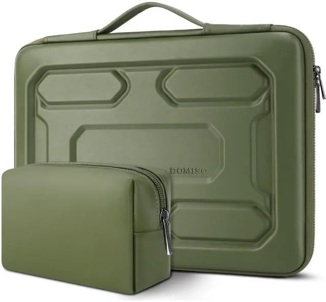 Main image of DOMISO 17 inch Laptop Sleeve with Accessory Bag Shockproof Waterproof EVA Protective Case for 17.3" ZBook Fury 17.3 G8/MSI GS73VR Stealth Pro/HP Envy 17/LG Gram 17"/ROG Strix GL702VS, Green