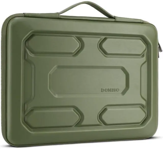 Alt view image 2 of 5 - DOMISO 17 inch Laptop Sleeve with Accessory Bag Shockproof Waterproof EVA Protective Case for 17.3" ZBook Fury 17.3 G8/MSI GS73VR Stealth Pro/HP Envy 17/LG Gram 17"/ROG Strix GL702VS, Green
