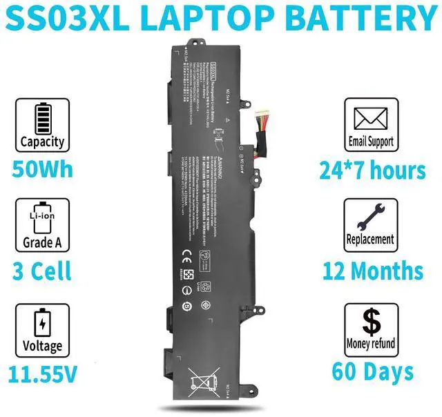 Alt view image 5 of 5 - SS03XL 933321-855 Battery for HP EliteBook 840 830 745 735 G5 G6, EliteBook 740 730 836 846 G5, ZBook 14U G5 G6 mt44 HSN-113C-4 HSTNN-IB8C 932823-171 932823-1C1 932823-421 SS03050XL-PL HSN-112C
