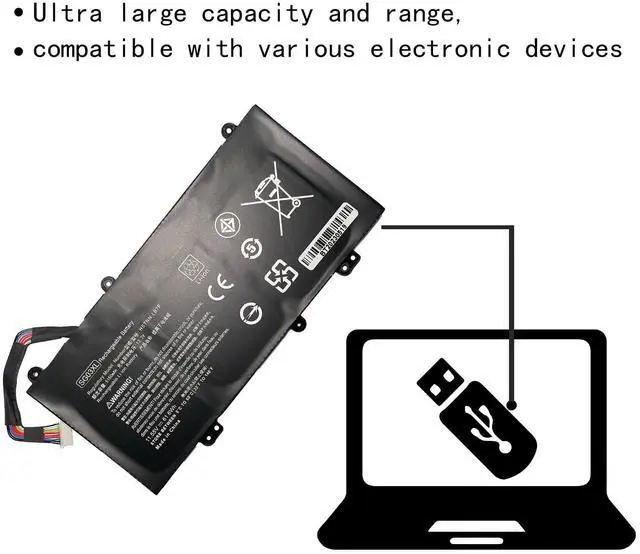 Alt view image 3 of 5 - SG03XL SGO3XL SG03061XL Laptop Battery Replacement for HP Envy 17-U000 M7-U000 17-U275CL U177CL U273CL U163CL U175NR U153NR U110NR U011NR U108CA M7-U109DX U009DX 17T-U000(11.55V 5150mAh 61.6Wh)