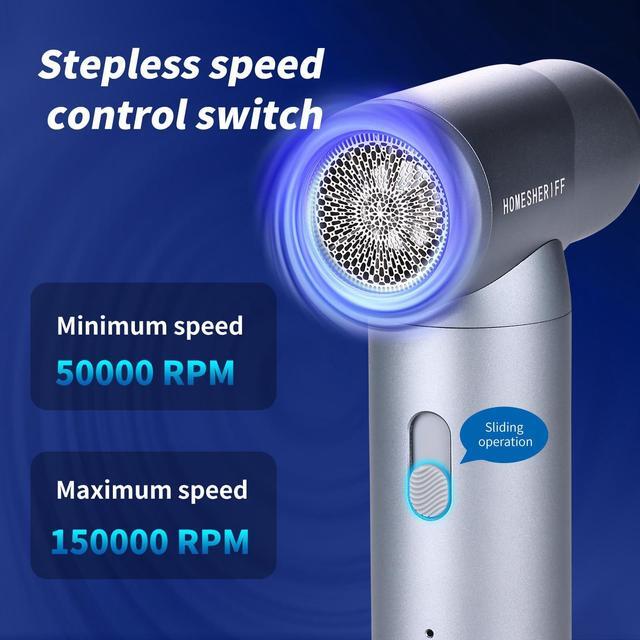 Alt view image 3 of 5 - Compressed Air Duster-3 Gear Adjustable 150000RPM Electric Air Duster with LED Light, Rechargeable Cordless Air Blower for Keyboard Electric Devices Cleaning. Replaces Compressed Air Cans (space gray)