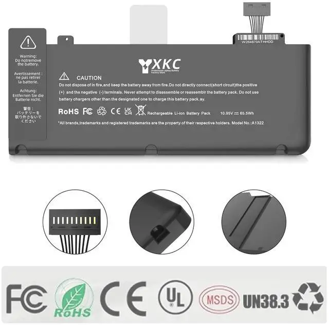 Alt view image 5 of 5 - YXKC A1322 A1278 3ICP5/69/71-2 Li-ion Battery for MacBook Pro 13-inch (Mid 2009,2010,2012; Early/Late 2011) | Compatible with MacBook Pro 5,5;7,1;8,1;9,2 & AMC700LL | 10.95V 63.5Wh