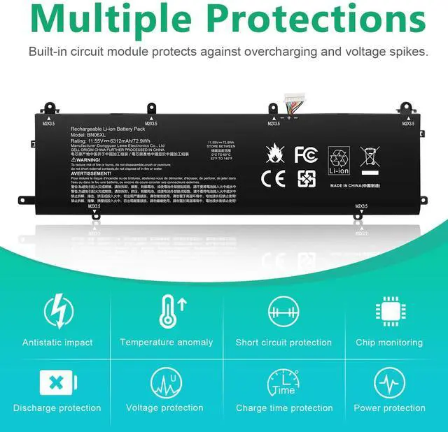 Alt view image 2 of 5 - BN06XL L68299-005 Battery for HP Spectre X360 BN06XL 15 15-eb000 15-eb0xxx 15-eb1xxx 15-EB0053DX 15-EB0043DX 15-EB1043DX 15T-EB000 15T-EB100 15T-EB 15-EB Series BNO6XL BN06072XL L68235-1C1 11.55V