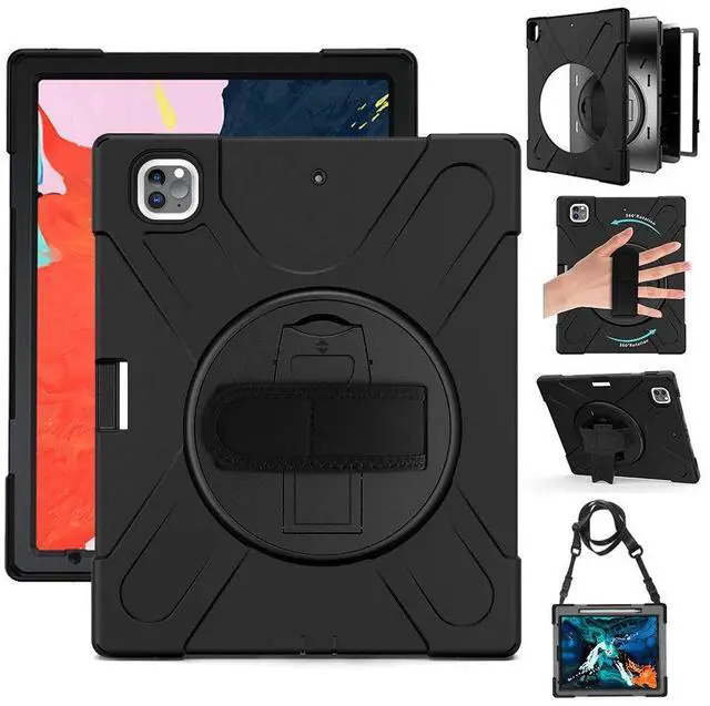 Main image of DreamerX for iPad Air 13 Inch (2025/2024) M3/M2 iPad Pro 12.9 6th 5th 4th 3rd Gen Case with 360° Rotating Stand Hand Strap Shoulder Strap, Heavy Duty Rugged Kids Cover for iPad Air 13 Pro 12.9", Black