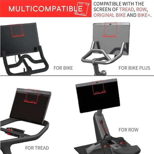 Alt view image 3 of 5 - Doubleplus Tablet Holder Compatible with Peloton Bike & Plus & Tread & Row, Holder for iPad, Tablet Stand Compatible with Myx Fitness Bike, Mount for Kindle and eReader, Accessories for Home Gym