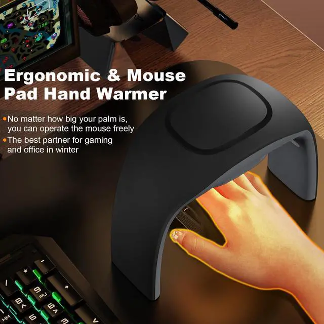 Alt view image 5 of 5 - Heated Mouse Pad Hand Warmer,110V 100W Foldable Adjustable Temperature Desk Hand Heater for Office,Portable Electric Quiet Space Heaters for Indoor Use,for Kids Men and Women Christmas Gifts(Black)