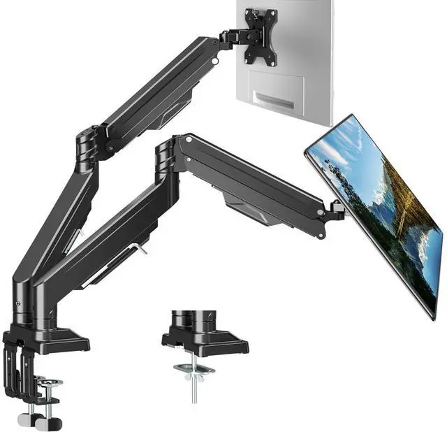 Main image of ErgoFocus Dual Monitor Mount for Screens up to 43", Heavy Duty Ultrawide Dual Monitor Arm Holds Max 33lbs Each, Premium Gas Spring Adjustable Computer Monitor Stand for 2 Monitors, VESA Desk Mount