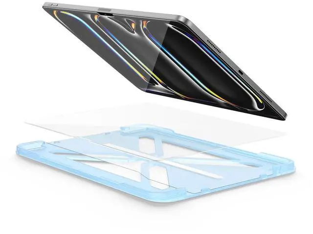 Main image of FLOLAB ONETIME NanoArmour Screen Protector for iPad Pro 13 Inch M4 2024 Tempered Glass, TruColor, Blue Light Blocker, No Blue Tint, Original Display Color, Ultra Clear, Easy Install, Durable