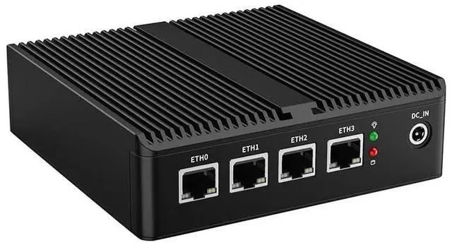 Main image of HKUXZR Micro Firewall Appliance, 4 Inter i226-V 2.5Gbe LAN Ports, Fanless Mini PC Celeron N100 Quad Core, Support AES-NI Barebone Router PC VPN (16GB/256GB)