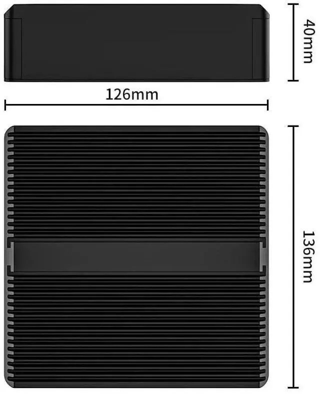 Alt view image 4 of 5 - HKUXZR Micro Firewall Appliance, 4 Inter i226-V 2.5Gbe LAN Ports, Fanless Mini PC Celeron N100 Quad Core, Support AES-NI Barebone Router PC VPN (16GB/256GB)