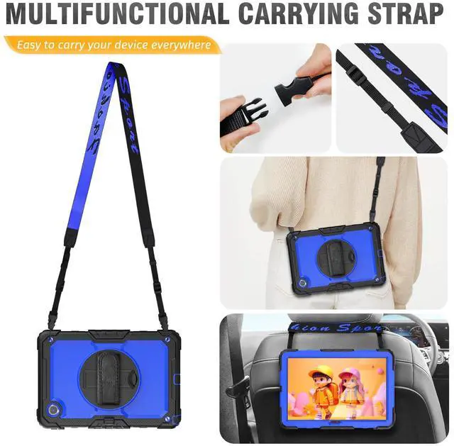 Alt view image 5 of 5 - HXCASEAC Case for Lenovo Tab M11/K11 LTE 11 with Screen Protector/Pen Holder/Rotating Hand Strap/Stand, Protective M11 Tablet Case (TB-330FU/TB-330XU) Cover 2024, Blue