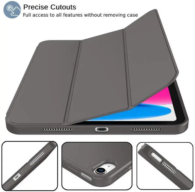 Alt view image 2 of 5 - iMieet iPad (A16) Case 11th Gen/iPad 10th Generation Case [11-Inch 2025/10.9 Inch 2022] with Pencil Holder, Trifold Stand Smart Cover with Soft TPU Back,Auto Wake/Sleep(Space Gray)