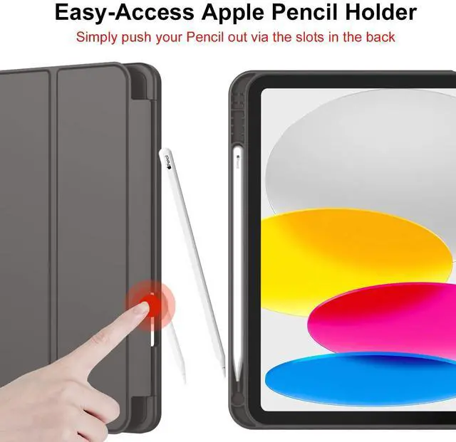 Alt view image 5 of 5 - iMieet iPad (A16) Case 11th Gen/iPad 10th Generation Case [11-Inch 2025/10.9 Inch 2022] with Pencil Holder, Trifold Stand Smart Cover with Soft TPU Back,Auto Wake/Sleep(Space Gray)