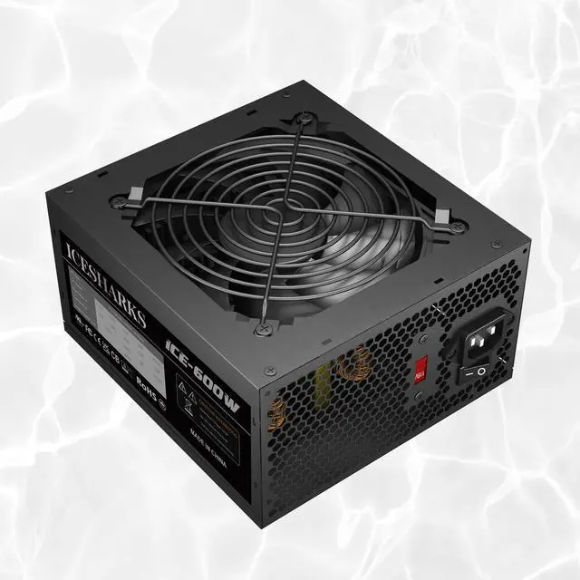 Alt view image 2 of 5 - ATX Non Modular 600W Power Supply with Automatic Thermal Control 120mm Fan, Black ICESHARKS.