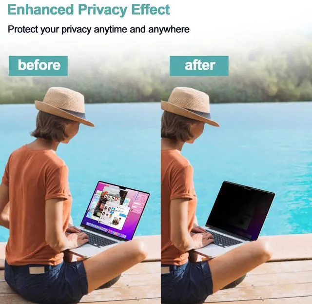 Alt view image 3 of 5 - IPROKKO Magnetic MacBook Privacy Screen Protector, Compatible with MacBook Air 15Inch (2023-2025, M2 M3 M4) - A2941 A3114 A3241, Removable Matte Anti Glare Blue Light Filter for Mac Air 15.3" Laptop