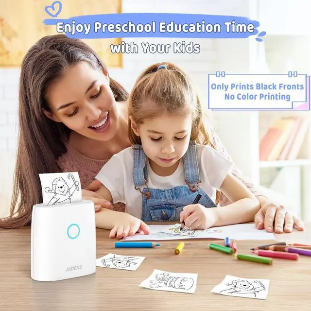 Alt view image 5 of 5 - JADENS Sticker Printer with 5Rolls Thermal Paper(White)