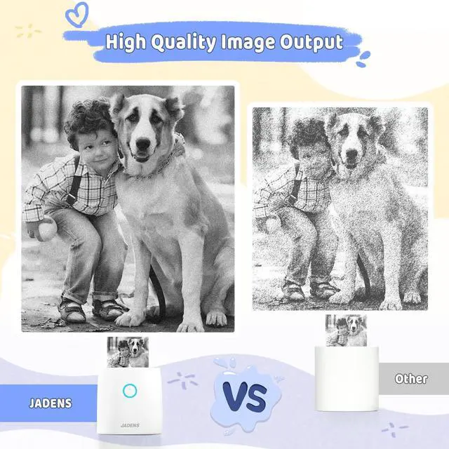 Alt view image 4 of 5 - JADENS Sticker Printer with 5Rolls Thermal Paper(White)